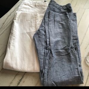 Banana Republic blue linen pants/ trousers